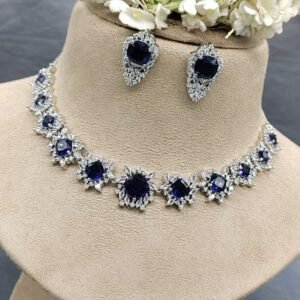 Cz ad Rodium Necklace Set