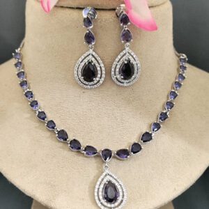 Cz Ad Rodium Necklace