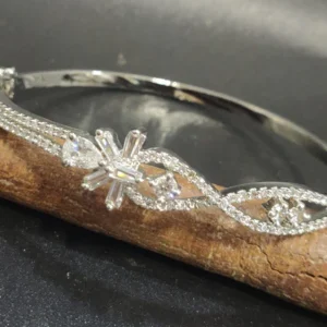 Diamond Rodium Openable Kada