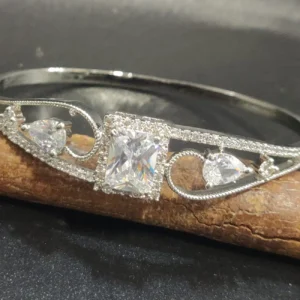 Diamond Rodium Openable Kada