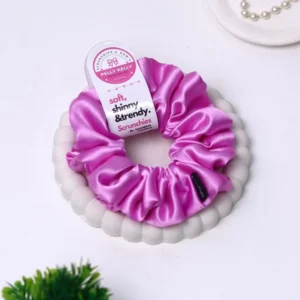 Pink | Silk Satin Scrunchies | L