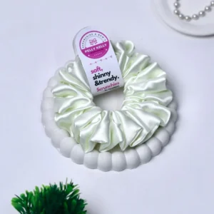 Vista White | Silk Satin Scrunchies | L